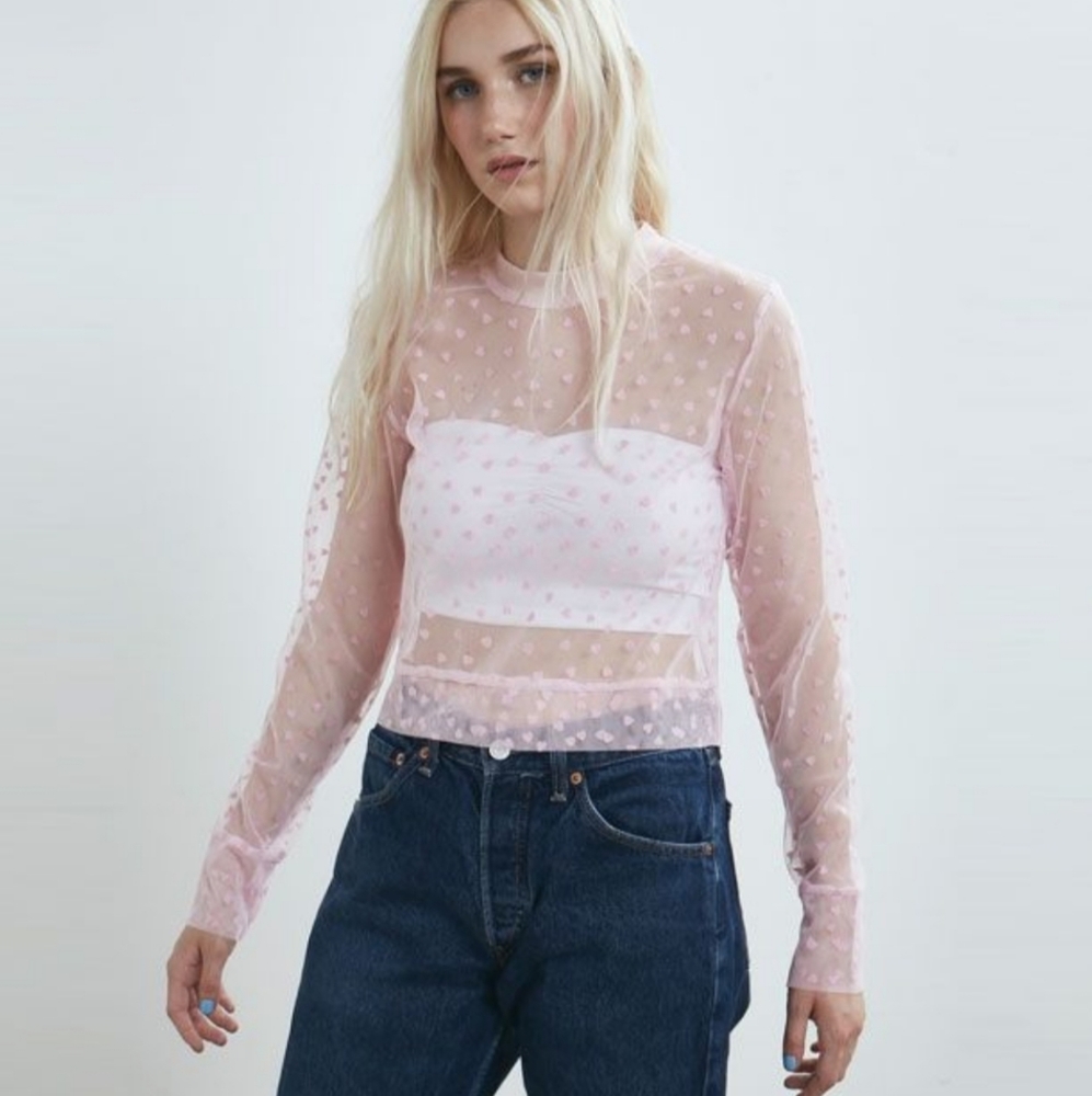 SOLD ON IG Sheer Heart Long Sleeve - Picture 2 of 5